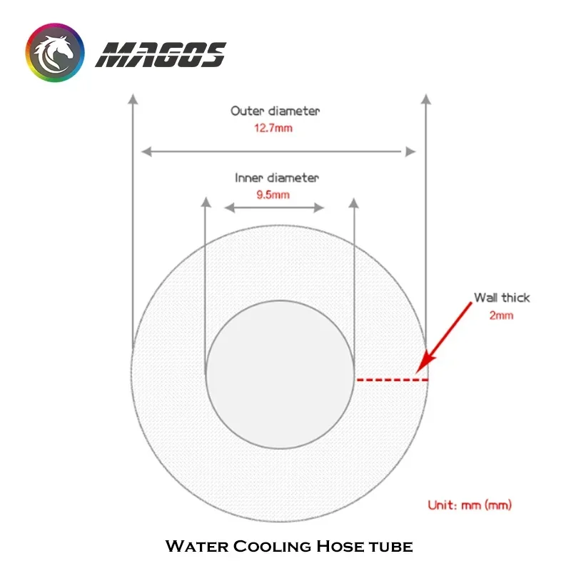 Manguera suave de 1M, tubo suave de PVC de 9,5mm y 12,7mm, tubo transparente ID10/13MM, azul, blanco, negro y rojo para refrigeración por agua de PC - imagen 3