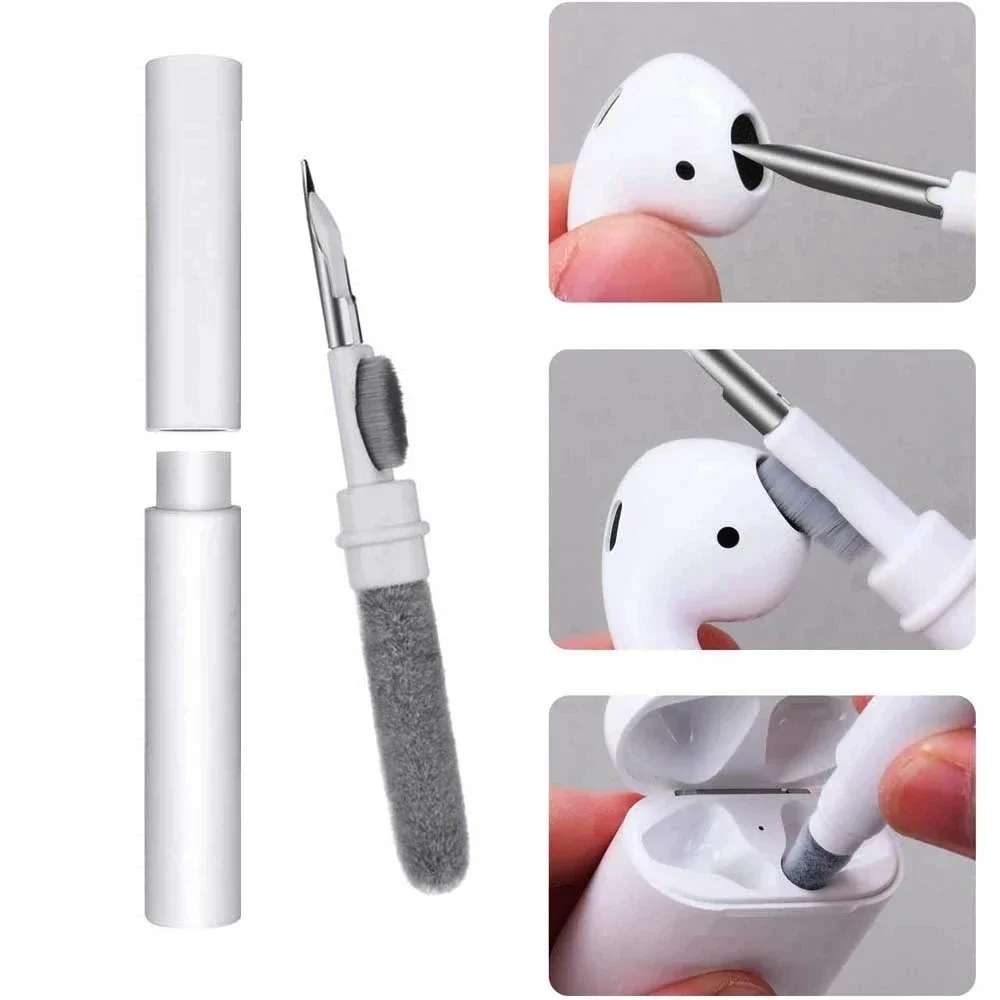 Pluma de limpieza de auriculares Bluetooth para Airpods Pro 3 2 1, Kit de limpieza, cepillo para auriculares inalámbricos, estuche de carga, Herramientas de limpieza