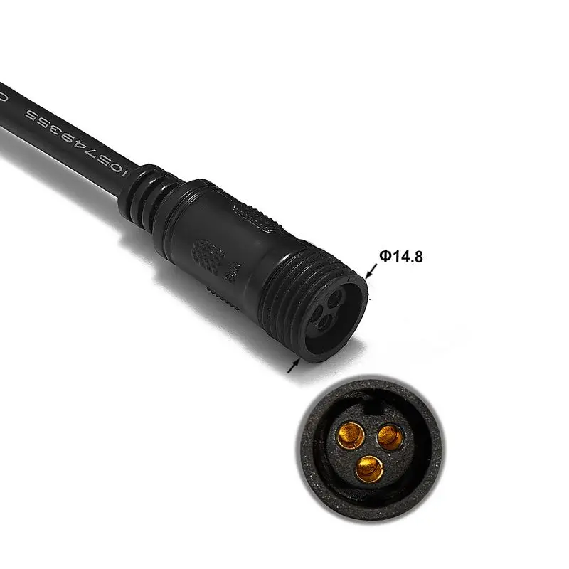 Cable conector de extensión de alimentación impermeable, cables de núcleo de 0,5mm para arandela de pared LED WS2812B, tira de píxeles LED, lámpara de escenario, 1/2/3m, 3 pines - imagen 3