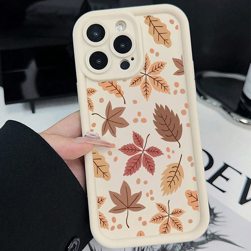 Funda de teléfono artística con hojas de arce Vintage para Xiaomi Poco F7 F6 F5 X6 X5 X3 X7 M6 Pro, funda suave de TPU a prueba de golpes - imagen 4