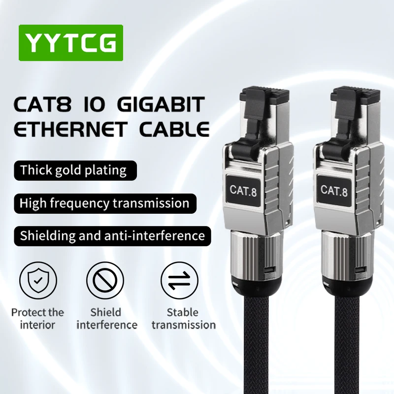 YYTCG-Cable Ethernet Cat8 de alta velocidad, Cable de red SSTP UTP, portátiles PS Ps4, enrutador RJ45, 40Gbps