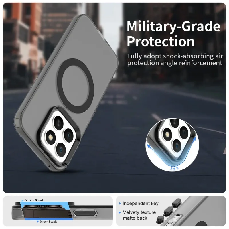 Funda X8C para Magsafe, funda de PC translúcida con carga inalámbrica magnética para Huawei Honor X8C X8 C, parachoques a prueba de golpes de Color caramelo - imagen 5