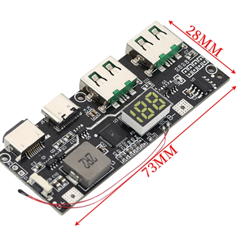 QC4.0 QC3.0 LED USB Dual 5V 4.5A 22,5 W Micro/tipo-c USB banco de energía móvil 18650 módulo de carga protección de temperatura/circuito - imagen 4