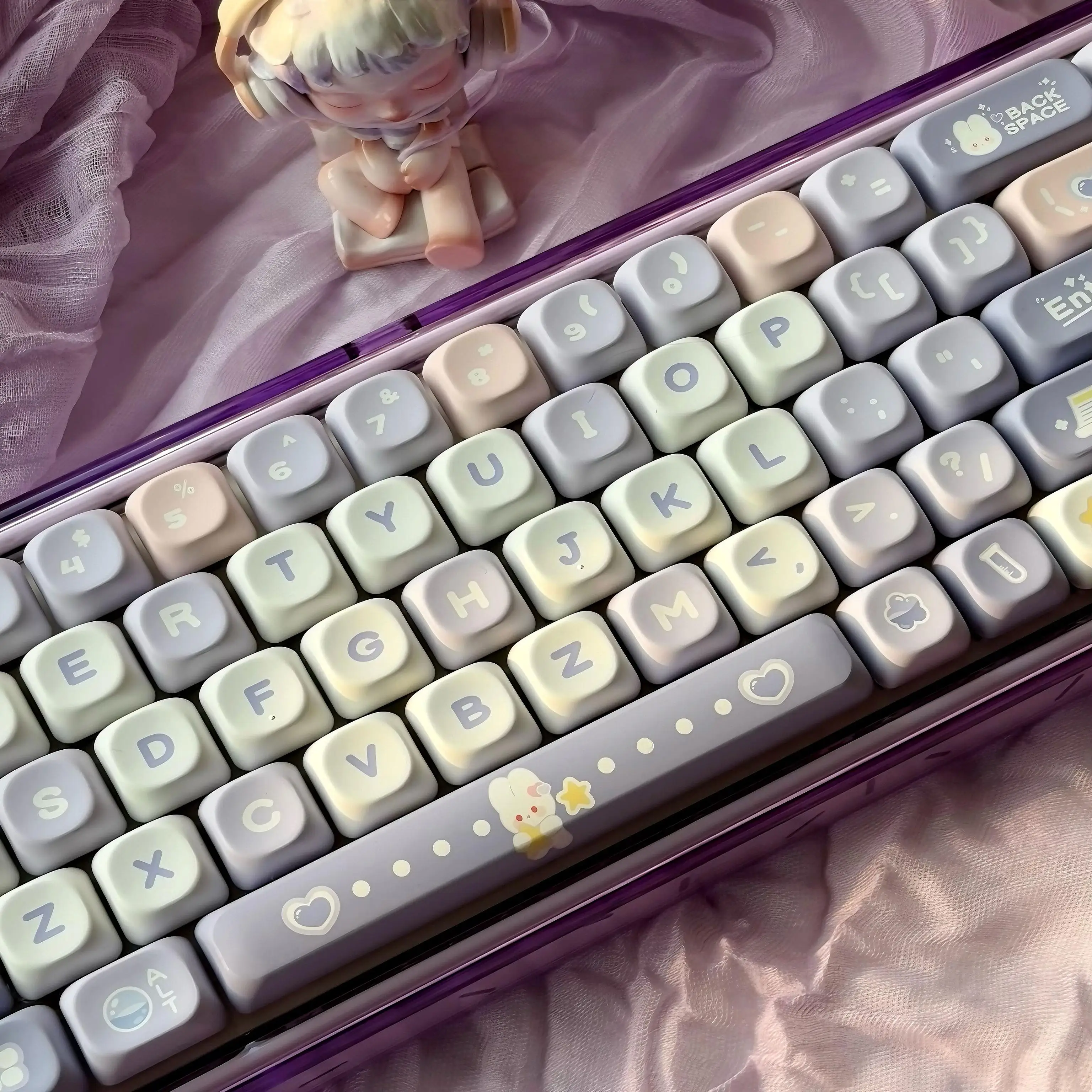 Teclas con tema de conejo mágico, 120 teclas, Moa, perfil PBT CherryMOA, teclas originales personalizadas para accesorio de teclado mecánico - imagen 4