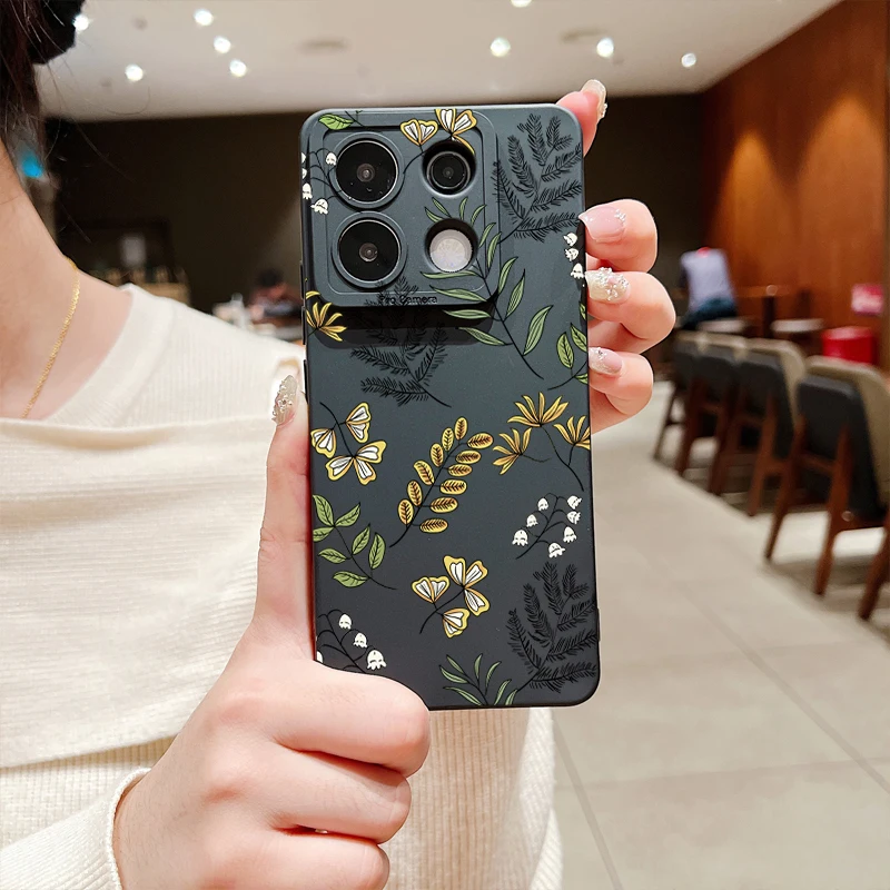 Funda de teléfono con patrón de hojas para Xiaomi Redmi Note 13 12 Pro Plus 5G 12S 11S 11 10S 10 Redmi 12 4G 13C, funda de silicona suave a prueba de golpes - imagen 3