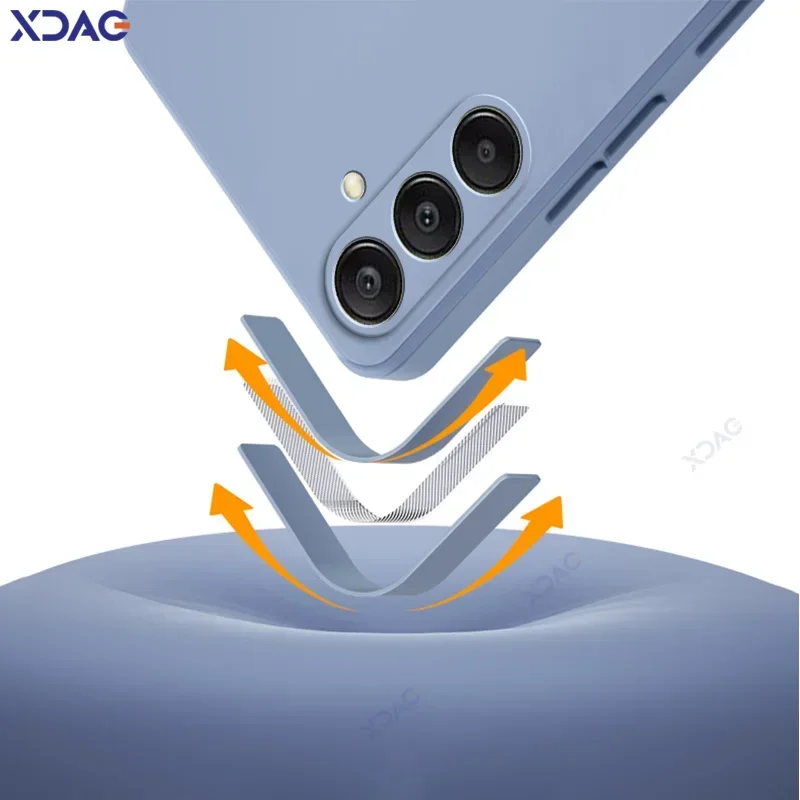 Funda de teléfono de silicona líquida cuadrada Original para Samsung Galaxy A26 A36 A56 5G 360, funda trasera protectora suave anticaída a prueba de golpes - imagen 2