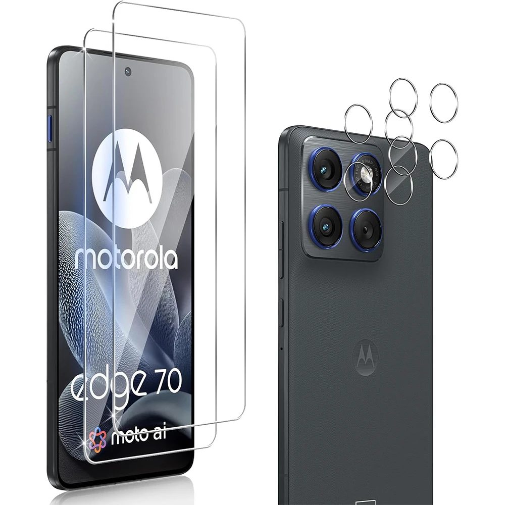 Protectores de pantalla 2.5D 9H para Moto Edge 70 película protectora de lente de cámara para Motorola Edge 70 X70 Air