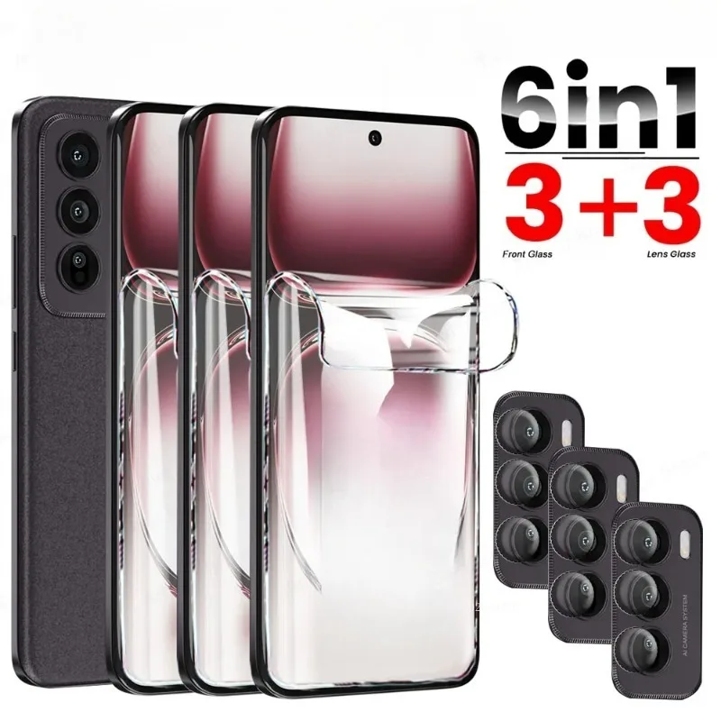 Película de hidrogel suave 3 + 3 para OPPO Reno 12 11 10 9 8 Pro Plus Protector de lente de pantalla para OPPO Reno 12 Pro 5 6 7 Lite 6 Pro película de Gel