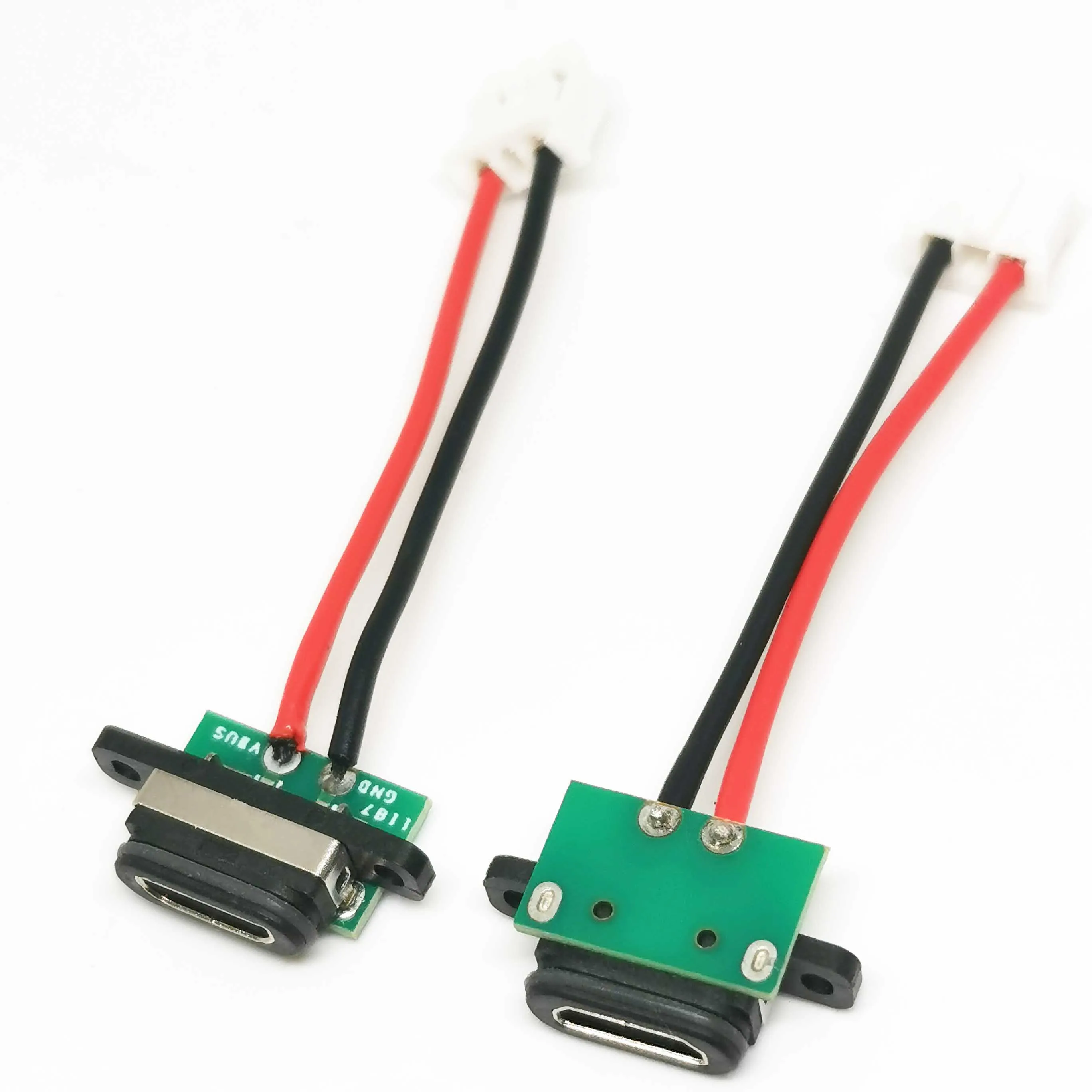 Conector Micro USB hembra con orificio para tornillo, base de carga de energía impermeable con Terminal de Cable, 1-10 Uds. - imagen 2