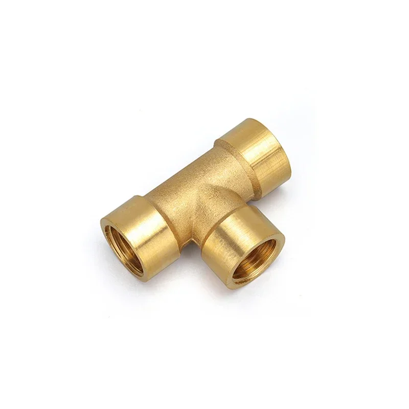 Adaptador de instalación de tuberías de latón tipo T, conector acoplador para agua, combustible, Gas, 1/8 ", 1/4", 3/8 ", 1/2", 3/4", 1 ", rosca hembra BSP de 3 vías - imagen 5