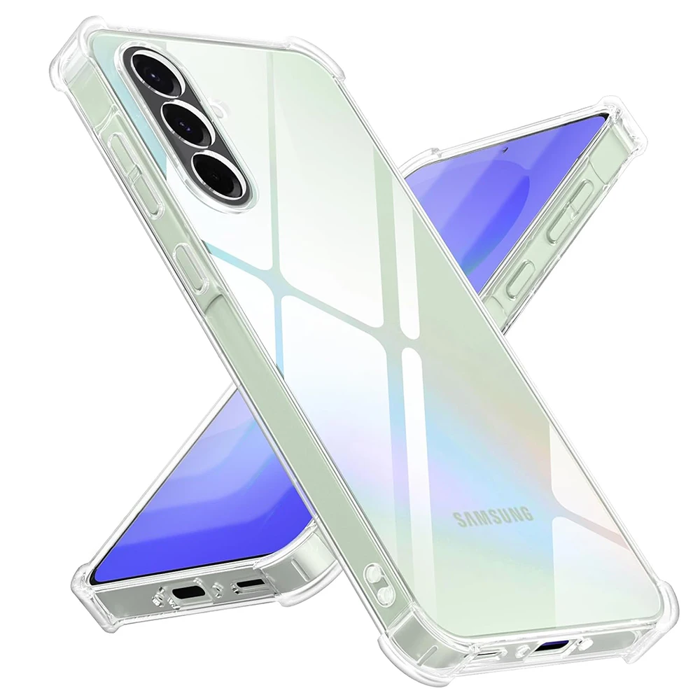 Funda blanda de silicona a prueba de golpes para Samsung Galaxy A56 A36 A26 A16 A06 A55 A35 A25 A15 A05s A05 A54 A34 A14 A53 A73 A33 transparente y delgado