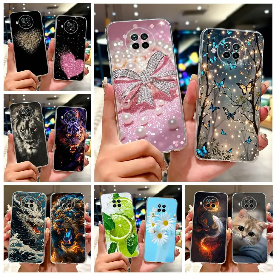 Para Xiaomi Mi 10T Lite 5G funda Mi10i funda pintada de lujo funda de teléfono de silicona suave para Xiaomi Mi 10i Mi10T Lite 5G Fundas parachoques