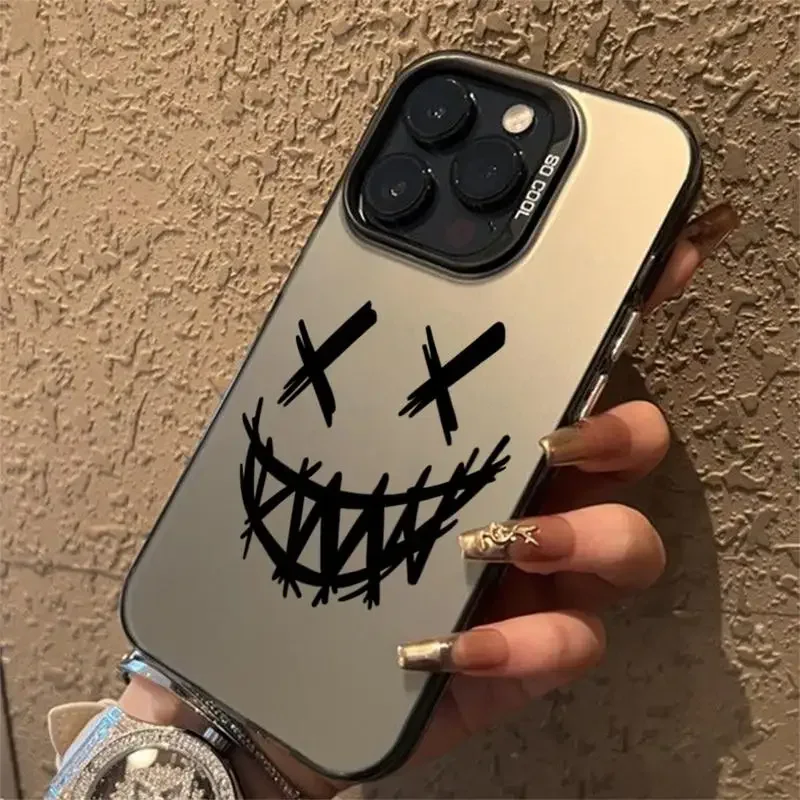 Funda de teléfono de titanio esmerilado del diablo sonriente para iPhone 12 Pro 11 Pro Max XS XR 7 8 Plus, funda protectora de pantalla a prueba de golpes - imagen 5