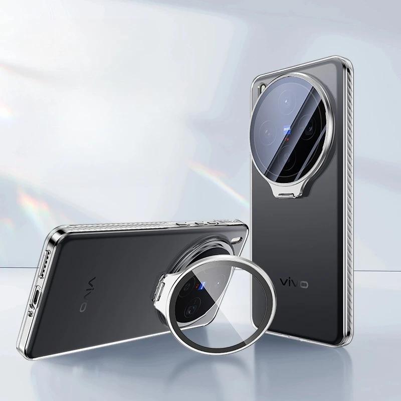 Funda de PC acrílica transparente antiamarilla para VIVO X300 Pro X 300, funda protectora con soporte para cámara para VIVO X200 Ultra Pro Mini