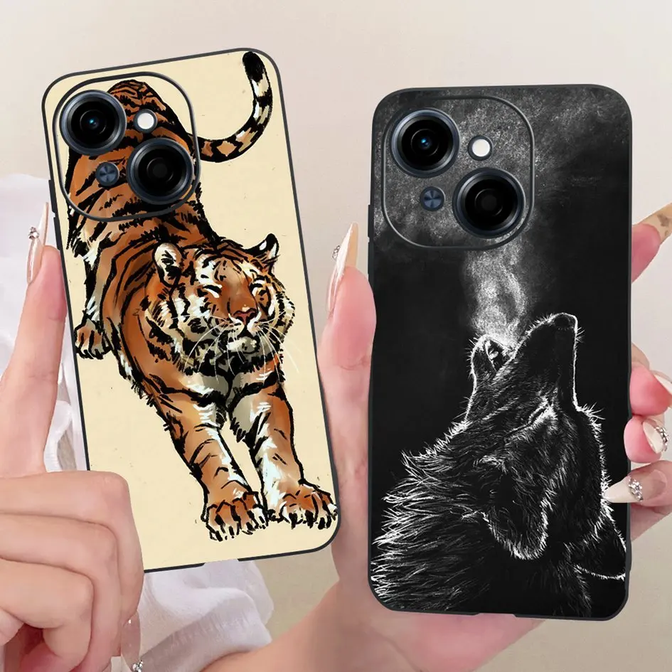 Funda para Tecno Spark Go 1, Funda Pop 9 4G de lujo con diseño de dragón pintado, Funda de silicona suave para Tecno Spark Go 1S SparkGo 2025 Etui - imagen 2