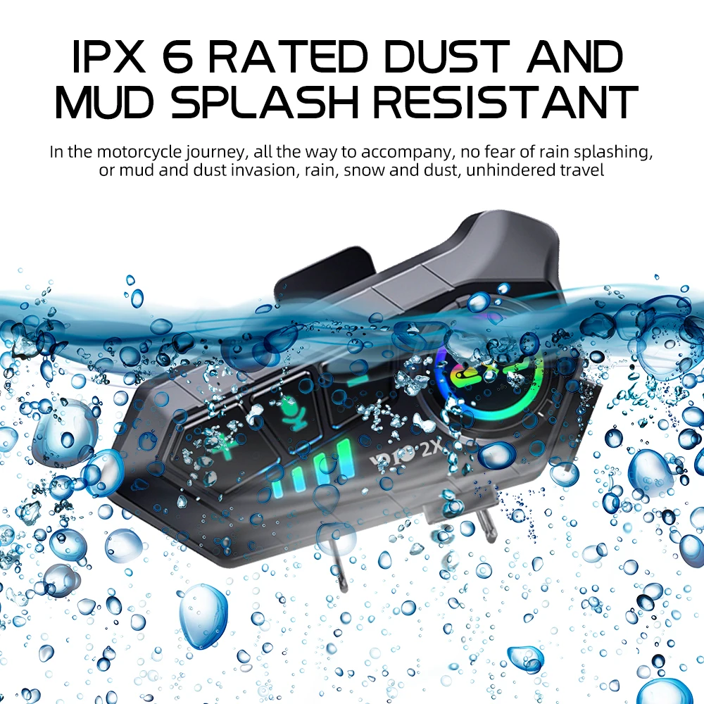 1/2 Uds casco de motocicleta intercomunicador Bluetooth auriculares inalámbricos Intercomunicador Moto impermeable manos libres auriculares de llamada - imagen 5