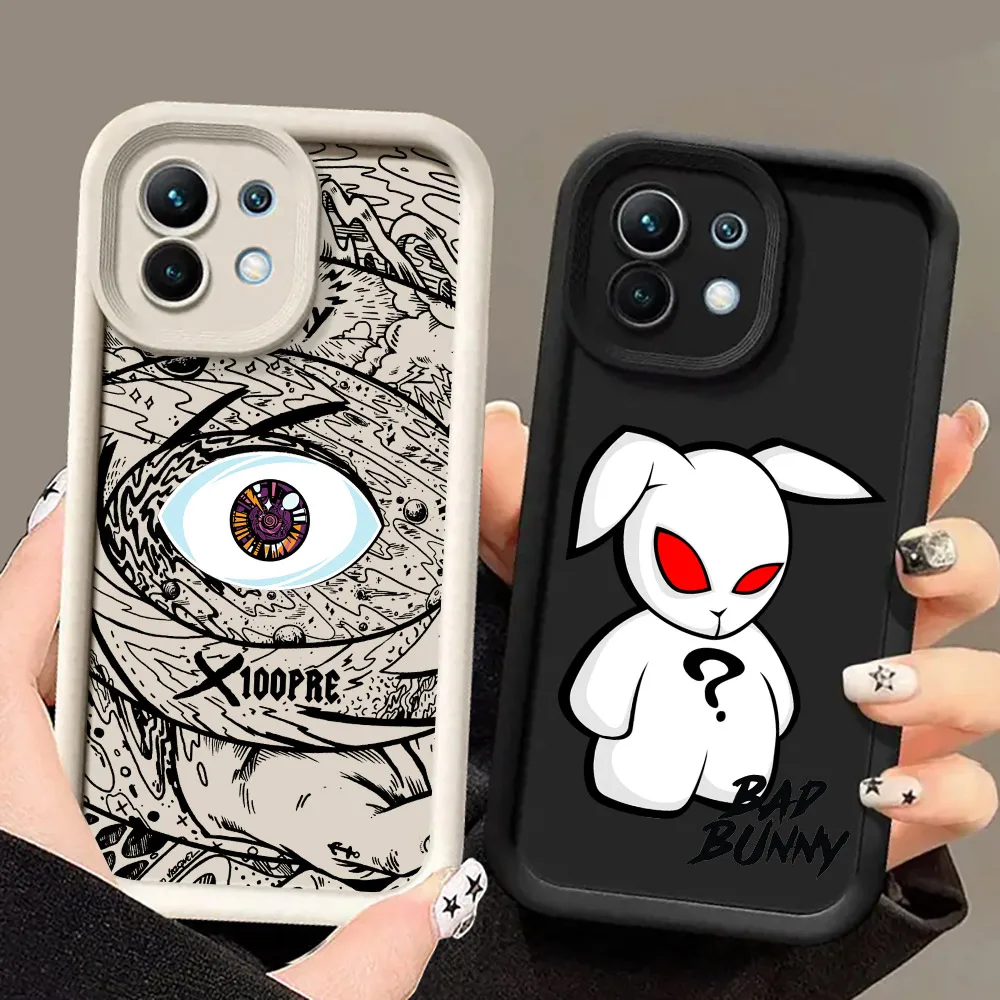 Funda de teléfono para Xiaomi 14T 14 13T Pro 12 13 11 Lite POCO F3 F5 X3 X5 X6 M5s M6 Pro funda suave a prueba de golpes Bad Bunny X100pre rapero