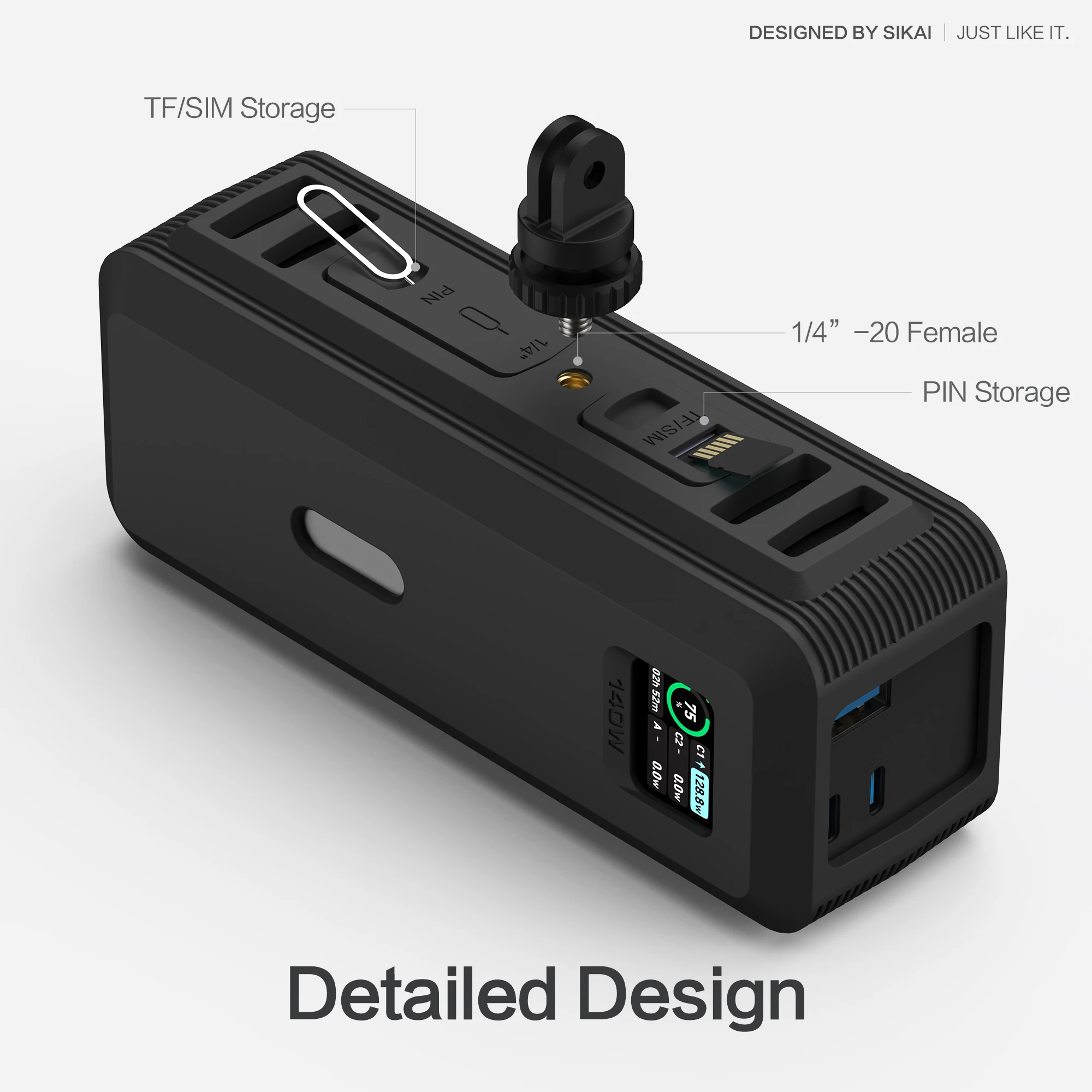 Funda de silicona para Anker 737 Power Bank PD240W Cable de carga para 140W 24000mAh PowerCore SD/TF funda protectora de almacenamiento de tarjetas - imagen 5