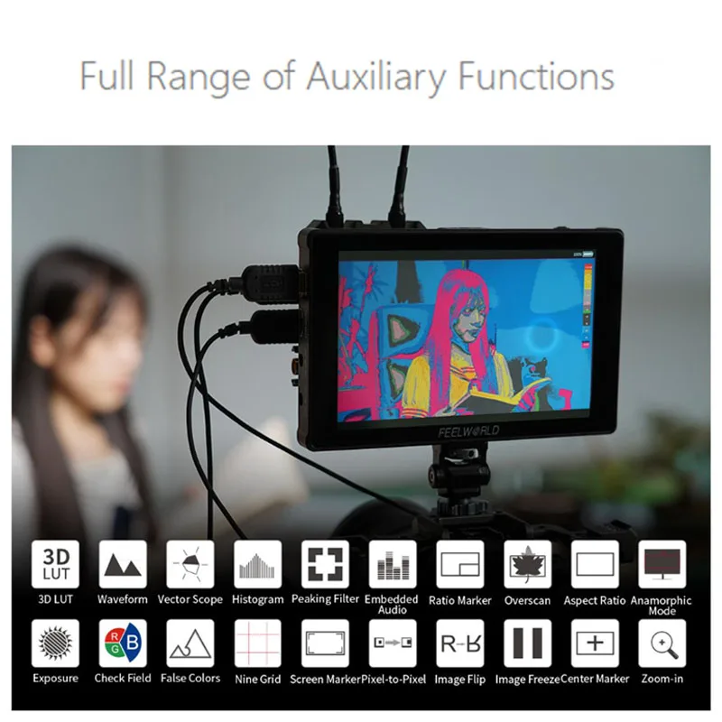 FEELWORLD F7 PLUS Cámara DSLR de 7 pulgadas Monitor de campo pantalla táctil 4K HDMI alto brillo 1200nit NP-F instalación y alimentación externa - imagen 2