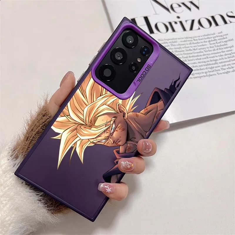 D-Dragon Ball dibujos animados Saiyan para Samsung Galaxy S25 S24 S23 S22 S21 Ultra Plus funda de teléfono plateada colorida - imagen 5