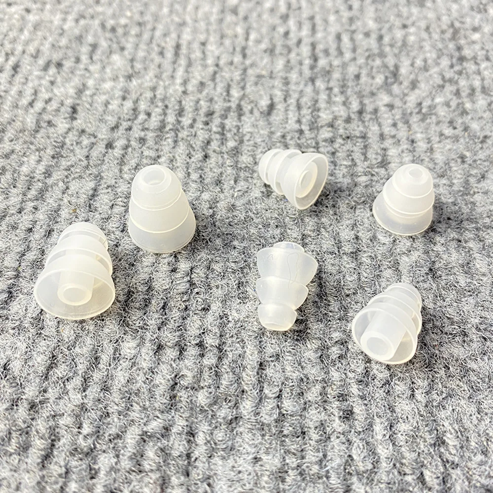 1/3/5/10 pares de auriculares de silicona de tres capas, auriculares intrauditivos con cable, tapones antideslizantes para los oídos S M L - imagen 2