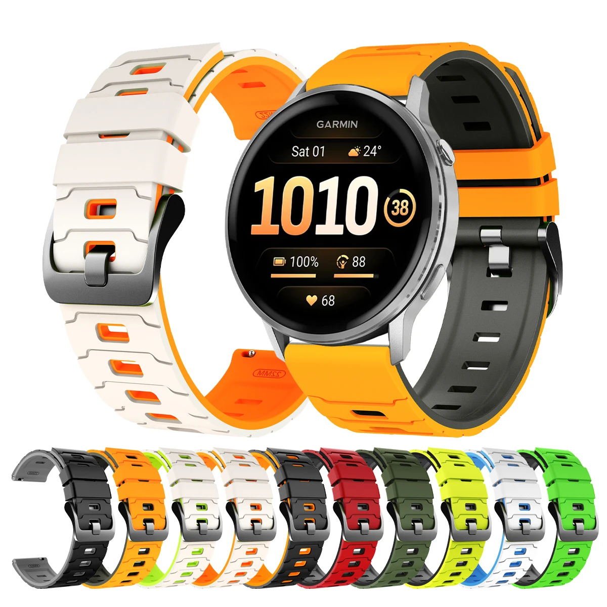 Correa de silicona para reloj Garmin Venu 4, 45mm, 3, 2, Correa deportiva para Garmin Forerunner 570 47mm 255 265, pulsera de 22mm