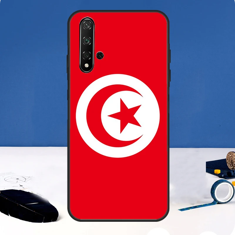 Funda con mapa de la bandera de Túnez para Huawei Nova Y91 Y61 Y60 Y70 Y72 Y73 Y90 12i 11i 3i 7i 8i 9 10 SE P20 P40 P30 Lite - imagen 3