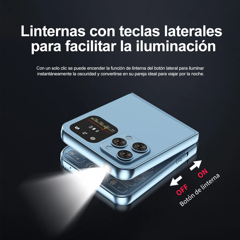 SERVO A70 Pro 3G red plegable teléfono velocidad Dial grabación de llamadas Radio FM linterna llave 2,6 "pantalla Flip teléfonos 2 SIM en espera - imagen 3