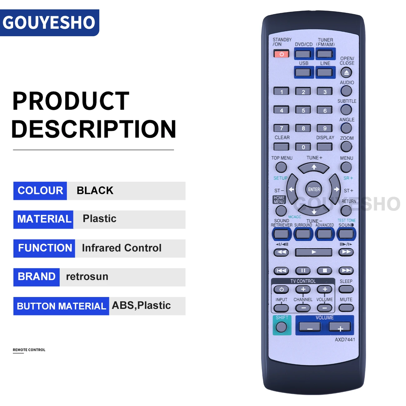 Mando a distancia AXD7441 AXD7440 para Pioneer TZ-555DVD, XV-DV555, S-DV555T, DV252, DV1SW, DCS-360, cine en XV-DV353, nuevo - imagen 5