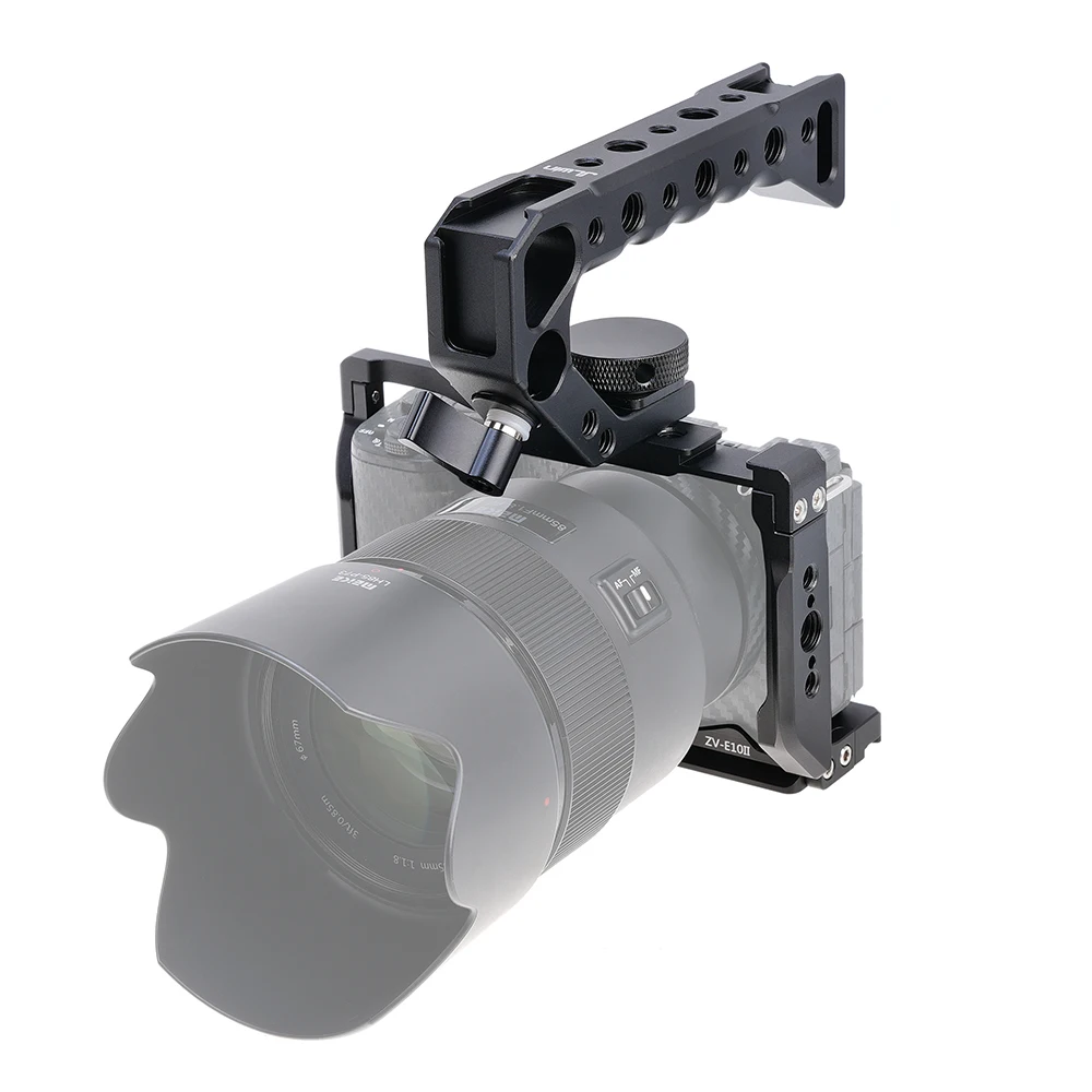 Kit de jaula de cámara FOTGA ZV-E10 II para Sony ZV-E10 II, abrazadera de Cable Arca-Swiss, placa de liberación rápida para estabilizador, placa con mango de madera - imagen 5
