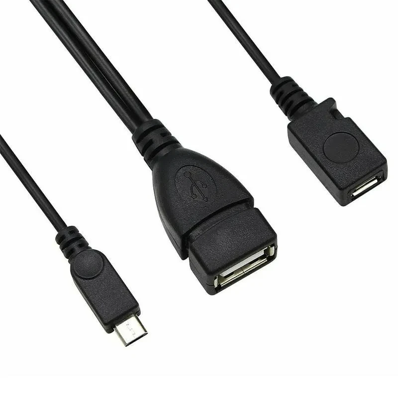 20cm 2 en 1 Micro USB Host Power Y Splitter USB 2,0 adaptador de Terminal de puerto OTG Cable para Fire Tv 3 o 2a generación Fire Stick - imagen 4