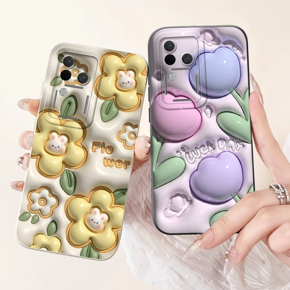 Para Vivo V30 funda VivoV30 Pro V2318 V2319 cubierta pintada de caramelo de lujo funda Phne de silicona suave para Vivo V30 Pro V 30 Fundas parachoques - imagen 2