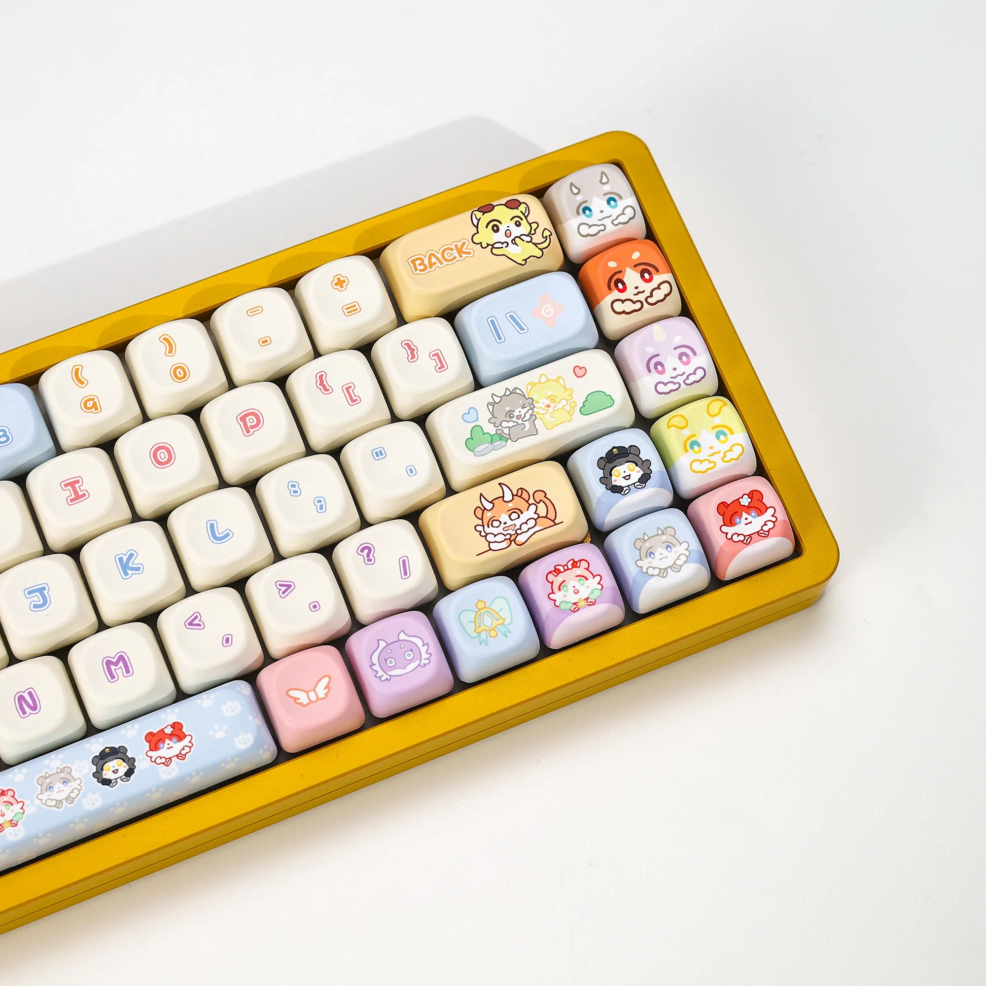 KBDiy 133 teclas/juego de teclas de teclado mecánico de perfil KOA, teclas de chimenea PBT, bonitas y personalizadas para interruptores MX, sublimación de cinco lados aula F87 F108 F99 Pro ACE60 ACE68 RAINY75 AK74 gx87 - imagen 5