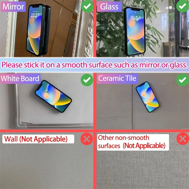 Funda de teléfono con succión de silicona manos libres, soporte adhesivo fuerte para IPhone 15, 14, 13, 12 Pro Max Plus, Samsung S24 S23, 2 uds. - imagen 5