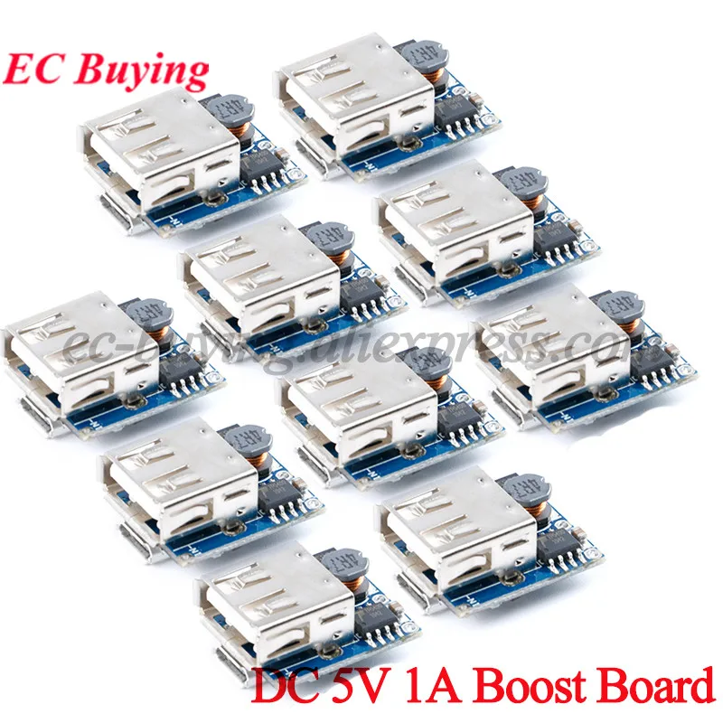 Módulo de potencia de refuerzo DC 5V 1A, placa de protección de carga de batería LiPo de litio, pantalla LED USB para cargador DIY, 10 Uds./1 ud.
