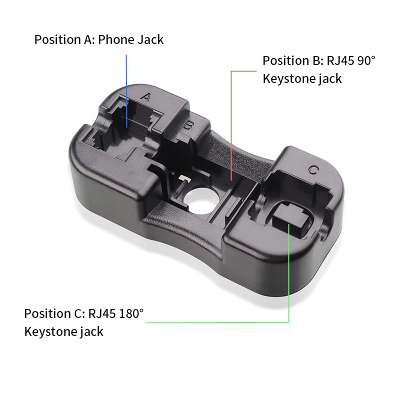 Portaherramientas Universal Keystone Jack Punch Down - Soporte para módulos de red Ethernet RJ45 Cat6/Cat5E y RJ11/RJ12 - imagen 3