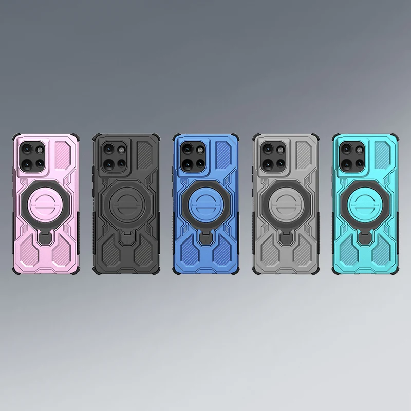 Funda de teléfono con soporte de Metal para Motorola Edge 50 Pro, Funda de hoja magnética de hierro para Moto Edge 50, soporte чехол, Funda trasera - imagen 5