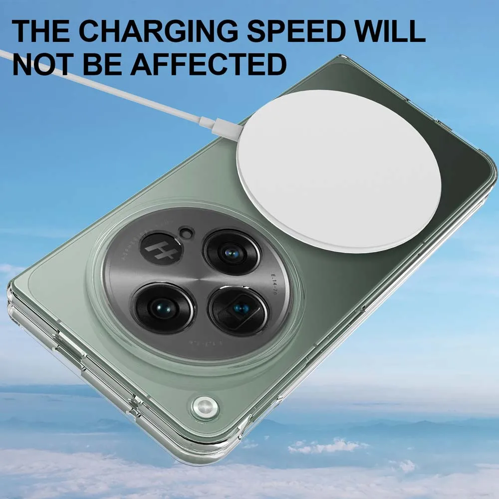 Funda rígida magnética transparente para OPPO Find N3, a prueba de golpes, para carga inalámbrica Magsafe, cubierta trasera transparente para parachoques Find N3 - imagen 2