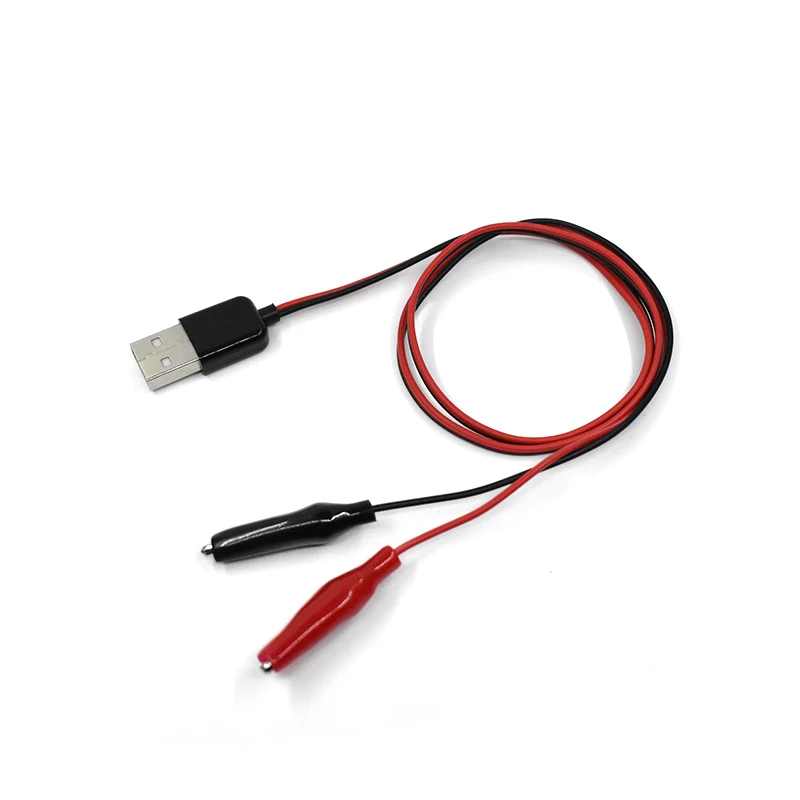 60CM prueba de cocodrilo Cilp a USB adaptador conector macho abrazadera Clip Cable alimentación - imagen 2