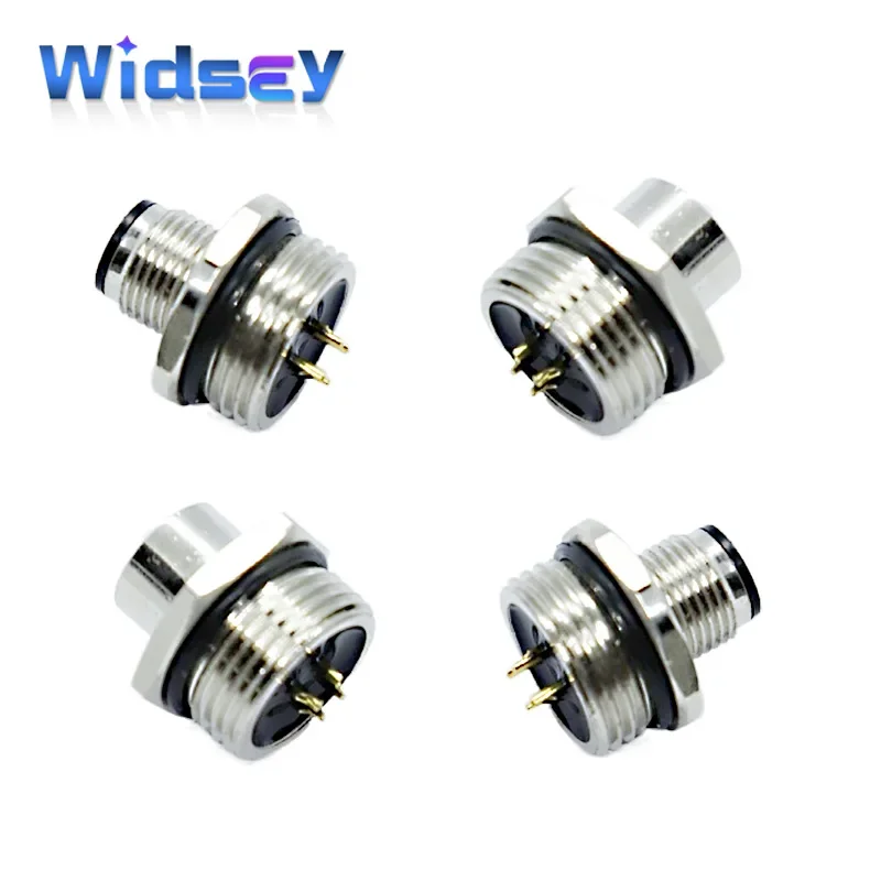 M12 detrás del Panel de apertura 20mm enchufe de aviación 2 pines 5/8 pines M20 brida asiento Sensor impermeable macho hembra con conector de línea de 20cm