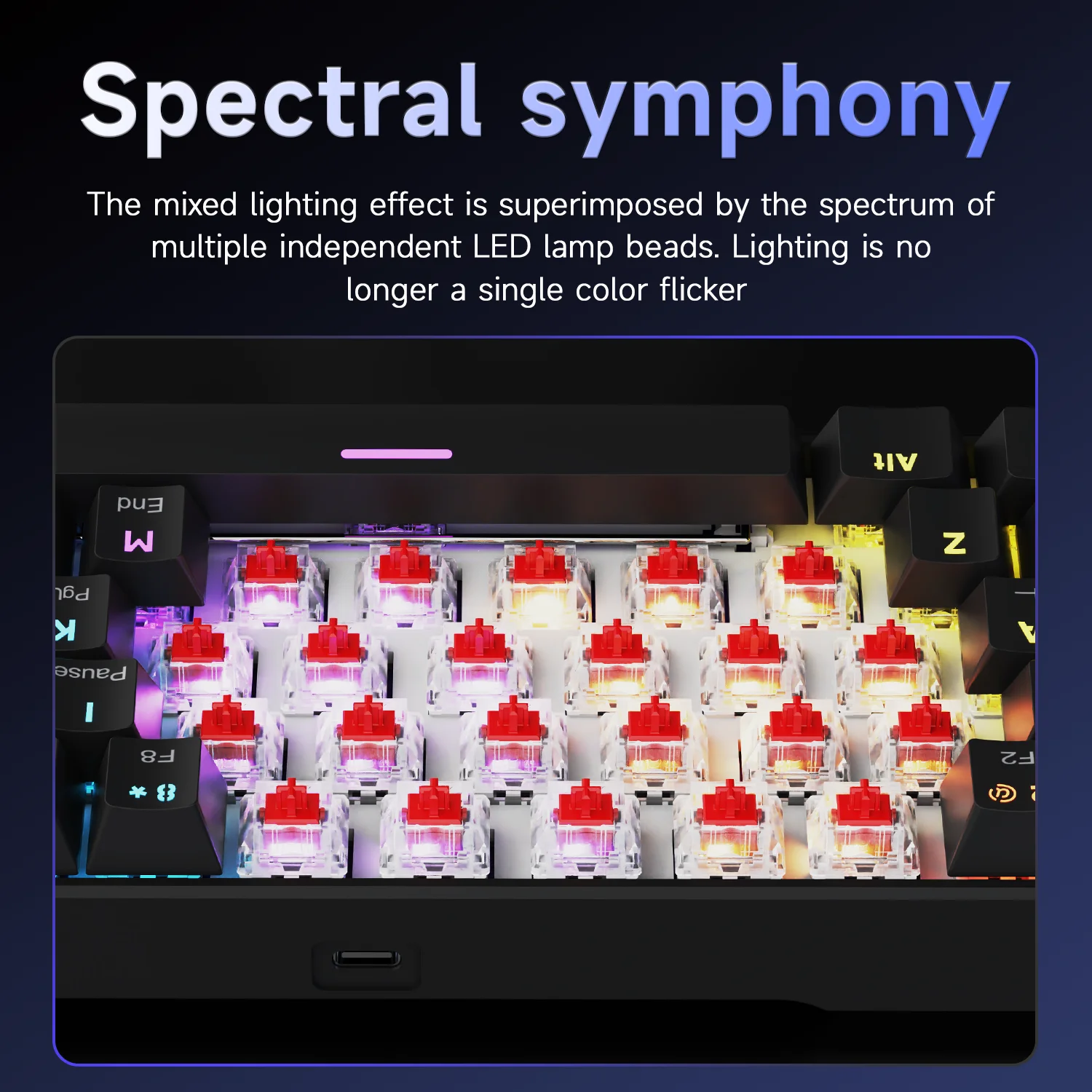 Teclado mecánico para juegos por cable Ajazz NK61, iluminación RGB, compatible con teclado para juegos por cable mecánico intercambiable en caliente de 61 teclas - imagen 3