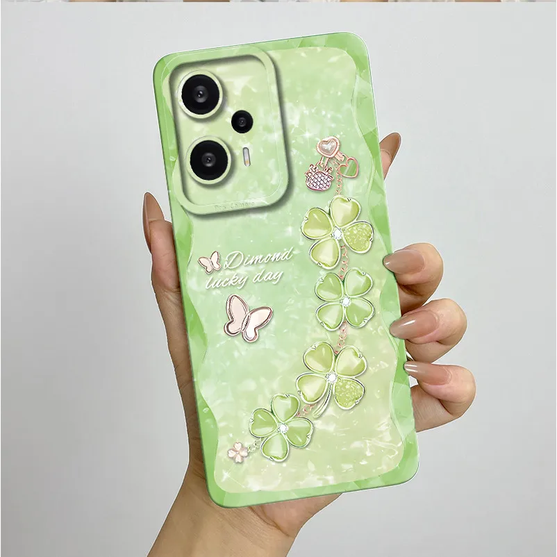 Funda para Redmi Note 12 Turbo Poco F5, funda bonita con flores, cubierta trasera de cobertura completa, parachoques de silicona líquida suave, carcasa para teléfono Capa - imagen 3