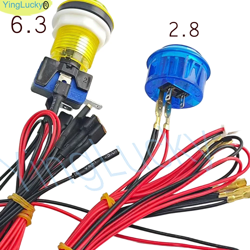 Cable de botón iluminado LED Arcade DC 5V 12V luz Led 20x terminales hembra para máquina Arcade de retardo cero al por mayor - imagen 5