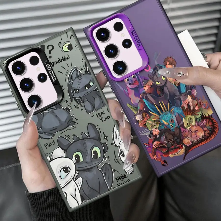 Funda de dragón bonito de dibujos animados para Samsung Galaxy S22 S23 S25 S24 FE S21 Note 20 Ultra S23 S20 Plus, funda trasera para teléfono