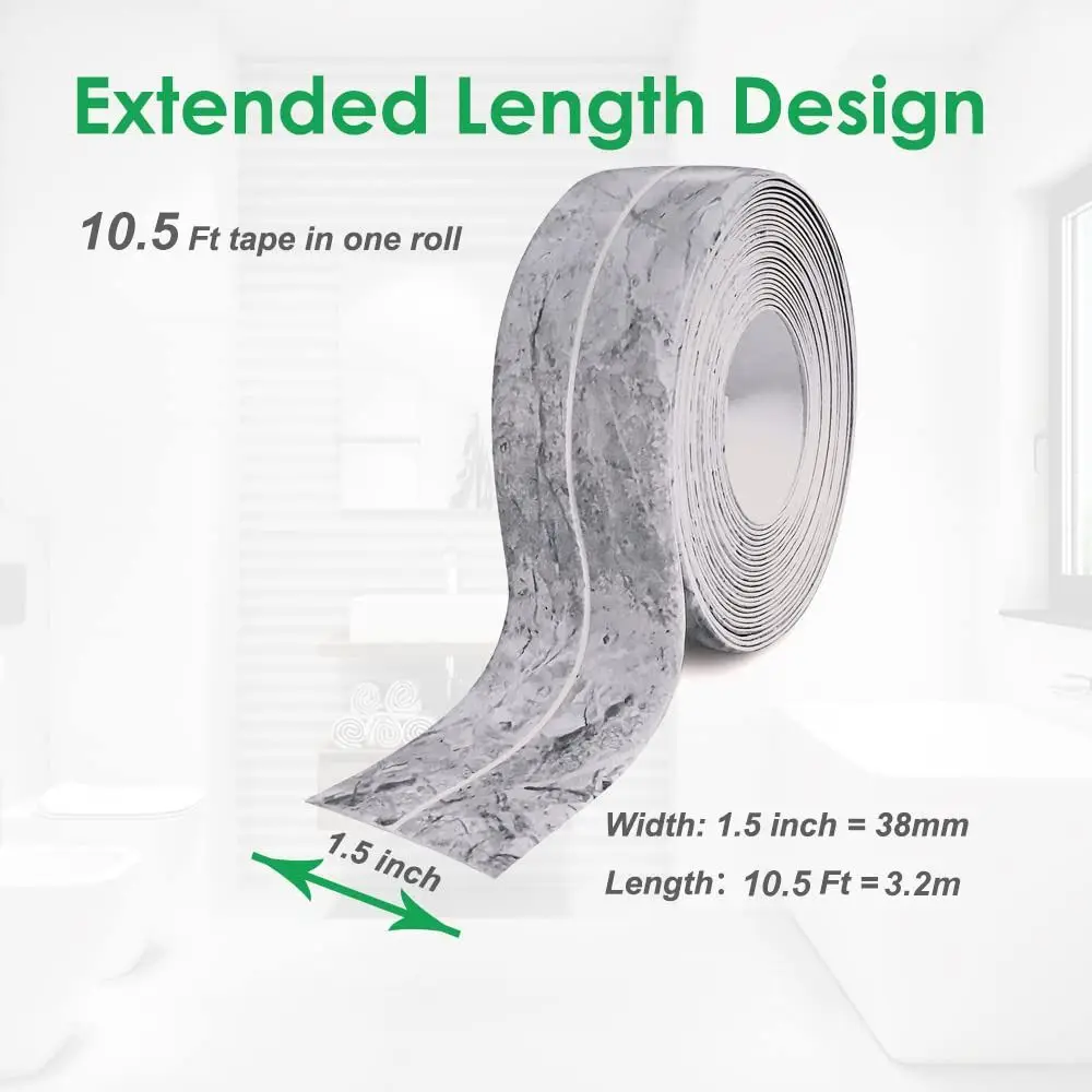 Cinta de calafateo a prueba de moho, sellador decorativo de azulejos de ducha para encimera, tira selladora autoadhesiva colorida para cocina - imagen 3