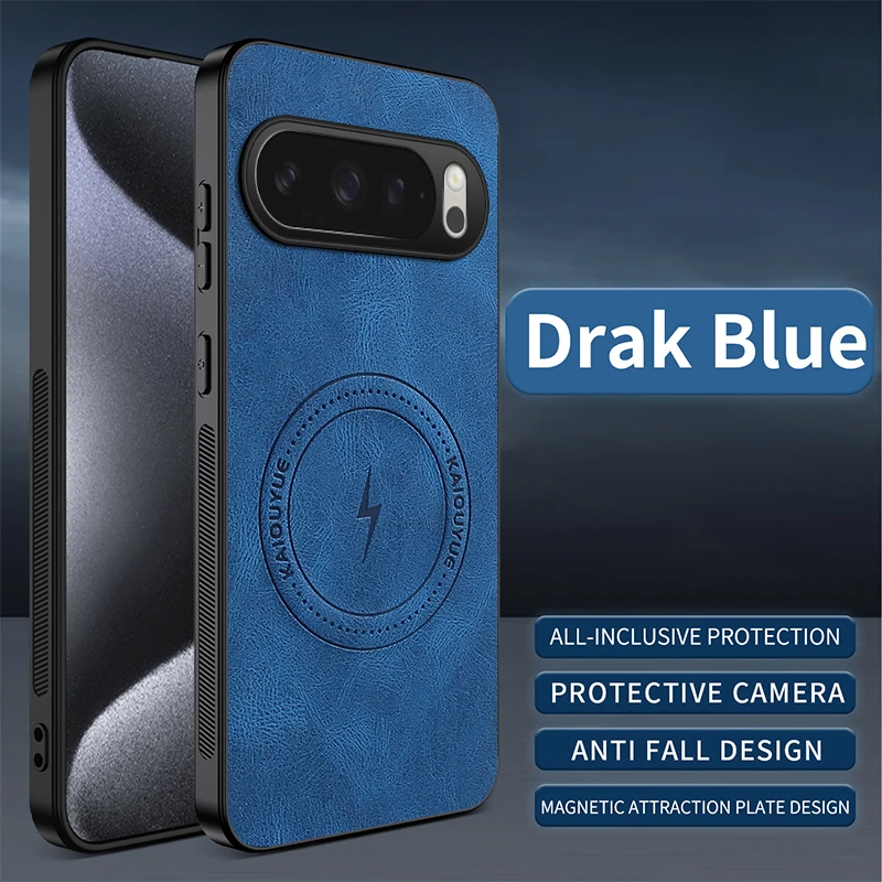 Para Pixel 10 Pro XL funda para Magsafe piel de oveja de lujo cubierta mate magnética para Google Pixel 10pro 9A 8A 7A 6A parachoques anticaída