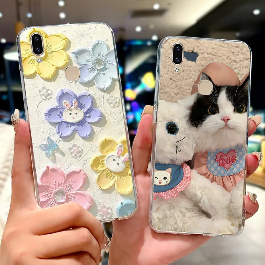 Nuevo diseño de funda de teléfono para Vivo V9, funda de teléfono V9 Youth 1723 1726 1727, fundas de TPU transparentes de silicona suave - imagen 2