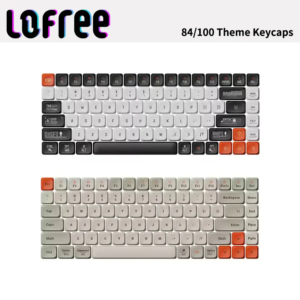 Lofree-teclas temáticas de 84/100 teclas para teclado mecánico Xiaoshun de perfil bajo, juego de teclas resistentes al aceite sublimadas con tinte PBT
