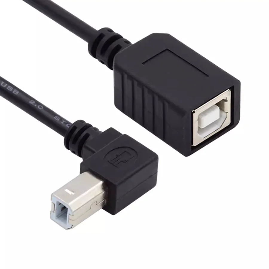 Cable USB Macho a Hembra Tipo B 90° Extensión Impresora Escáner 25 cm - imagen 2