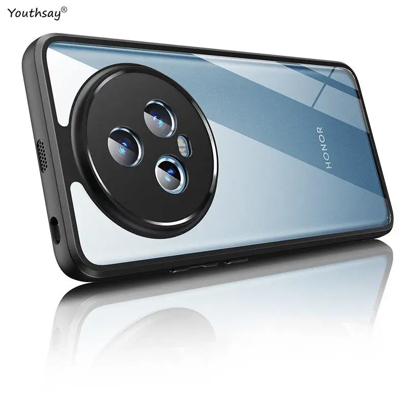 Funda transparente para Honor Magic 5 Pro, carcasa dura transparente para PC, TPU, borde trasero - imagen 2